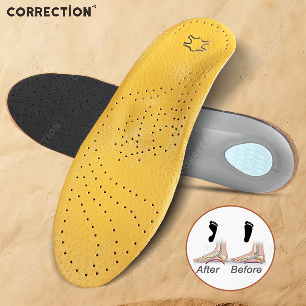 Sneaker Leather Care - Orthopädische Leder-Einlegesohlen mit Gewölbestütze für Plantarfasziitis,