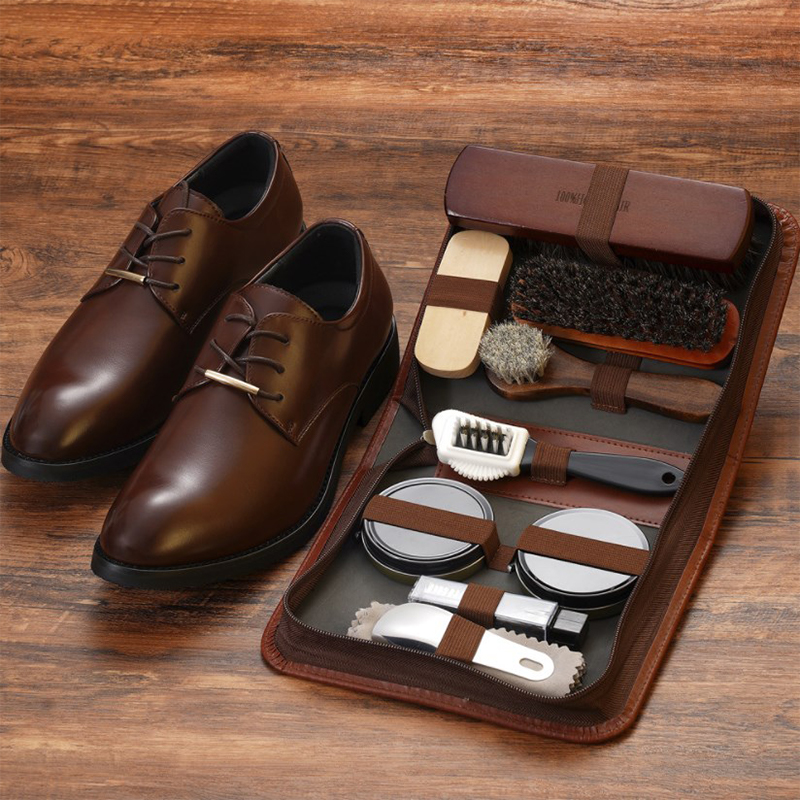 Sneaker Leather Care - Pferdehaar-Schuhbürsten-Set, Lederpflege, Reinigung, Polierwerkzeuge, Reiniger, Schuhlöffel,