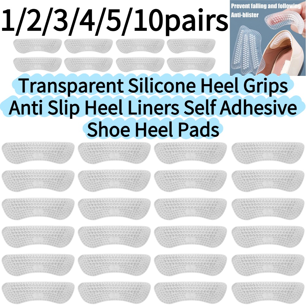 Heel Liner Grip - Transparente Silikon-Fersenpolster, Rutschfeste Fersen-Einlagen, Selbstklebende Schuh-Fersenpads,