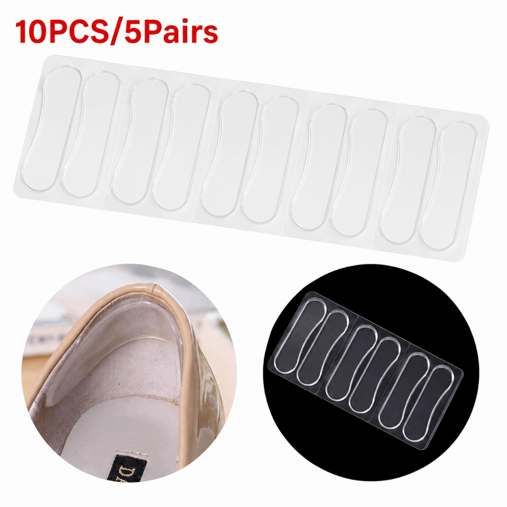Heel Liner Grip - 5 Paar Gel-Fersenpolster, selbstklebend, flexible Schuh-Fersenpolster,